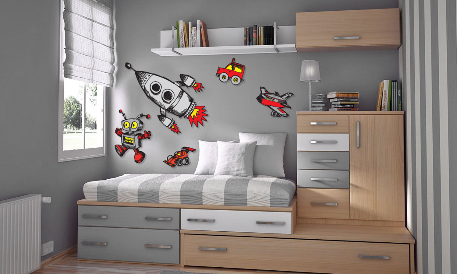 Wandaufkleber Rakete - M8 - life-decor.de