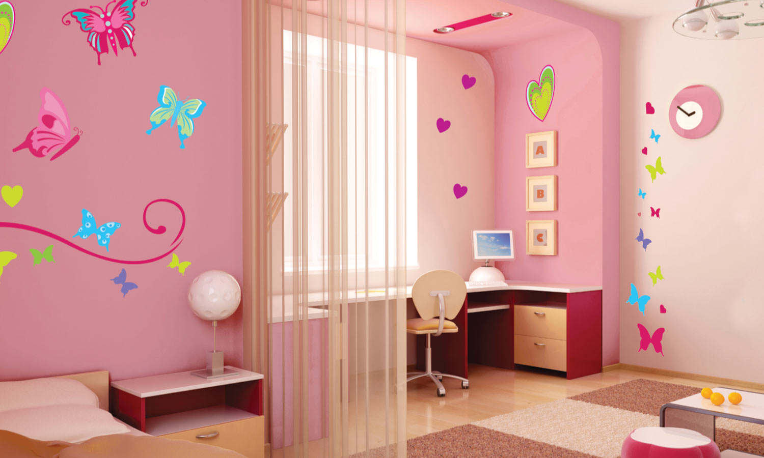 Wandaufkleber Rosa Schmetterling - WS002 - life-decor.de