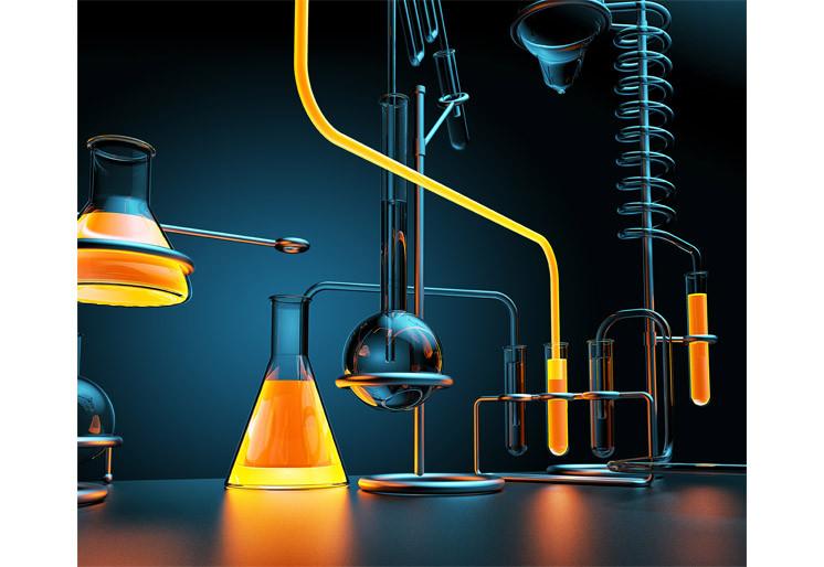 PVC Fototapete Chemical Laboratory – ECO Wandbild Selbstklebende Tapete – 3D Vinyl Wandsticker XXL SW352 - life-decor.de