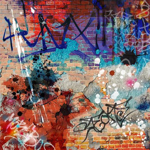 PVC Fototapete Graffiti Background - ECO Wandbild Selbstklebende Tapete - 3D Vinyl Wandsticker XXL SW205