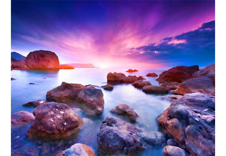 PVC Fototapete Colorful Summer Seascape - ECO Wandbild Selbstklebende Tapete - 3D Vinyl Wandsticker XXL SW324