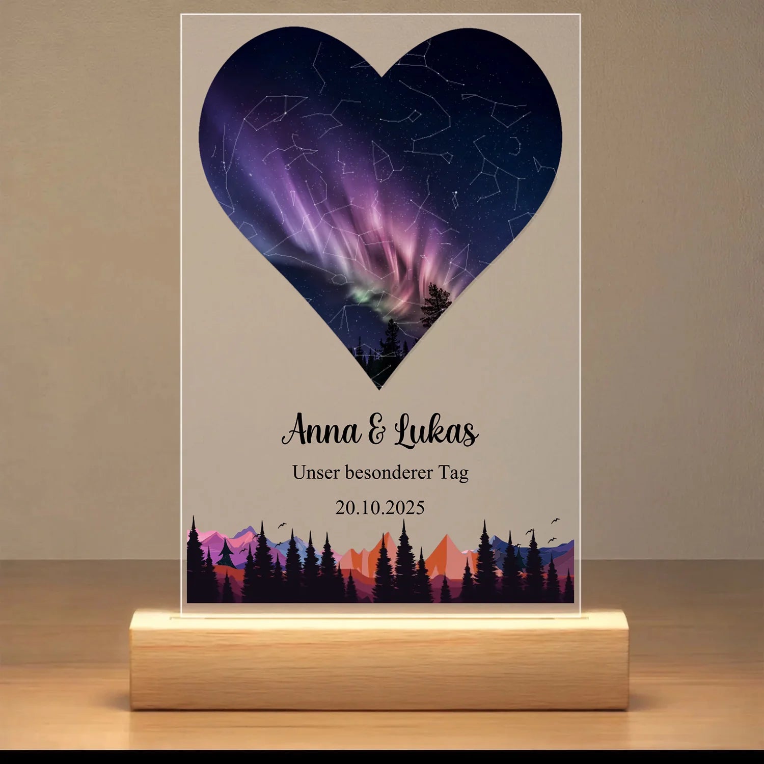 Personalisierte Sternenkarte als LED-Lampe – Dein besonderer Moment für immer