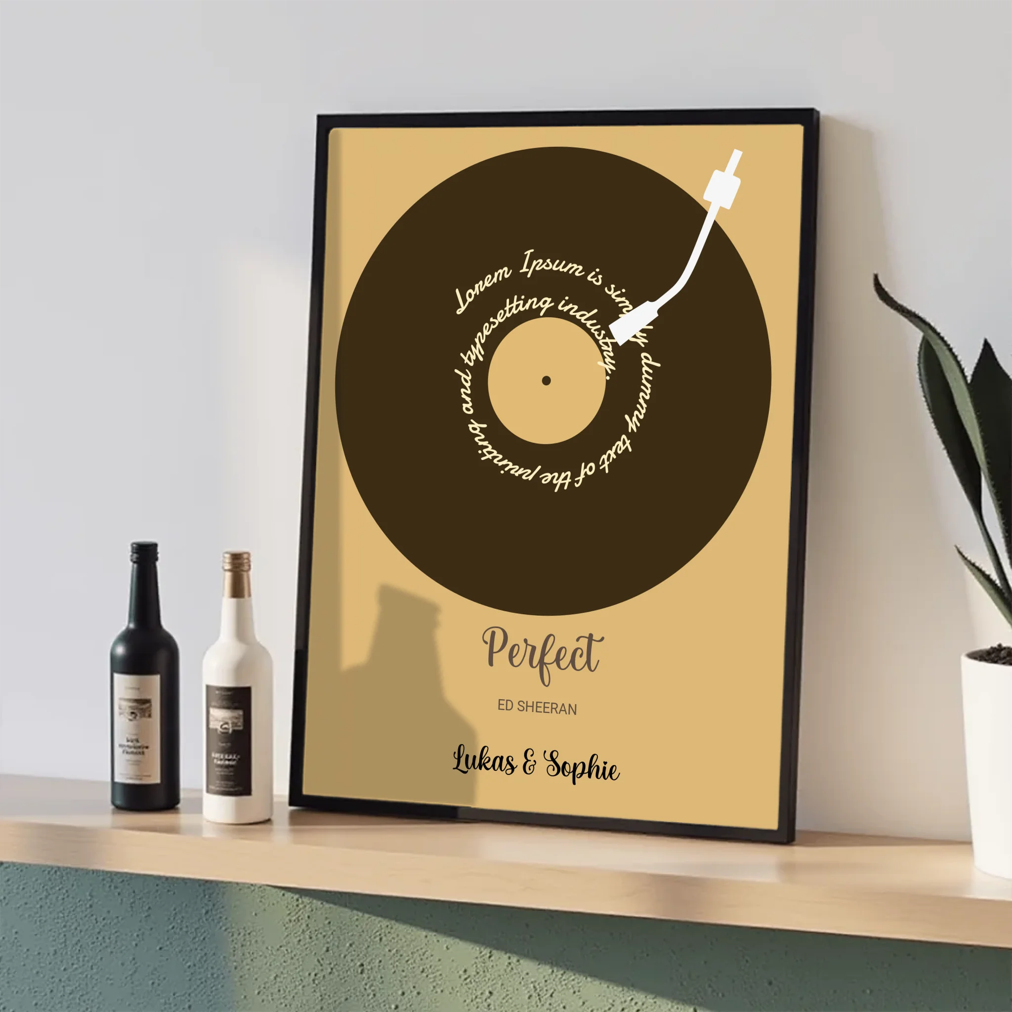 Deine Worte im Kreis der Liebe - Personalisierter Spiral-Textdruck mit Songtext