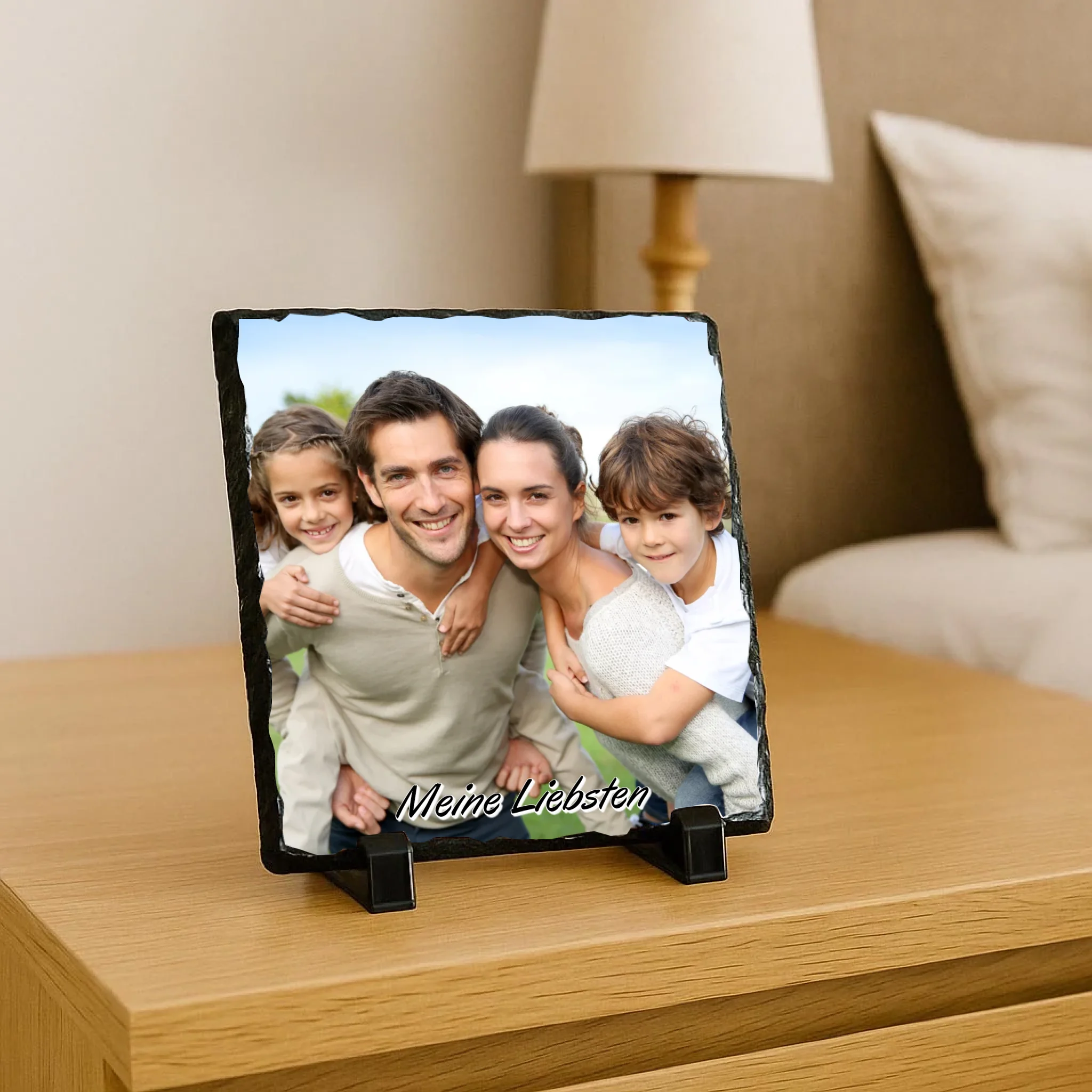 Personalisiertes Foto auf Stein - Hochwertiges Fotogeschenk mit natürlichem Rand