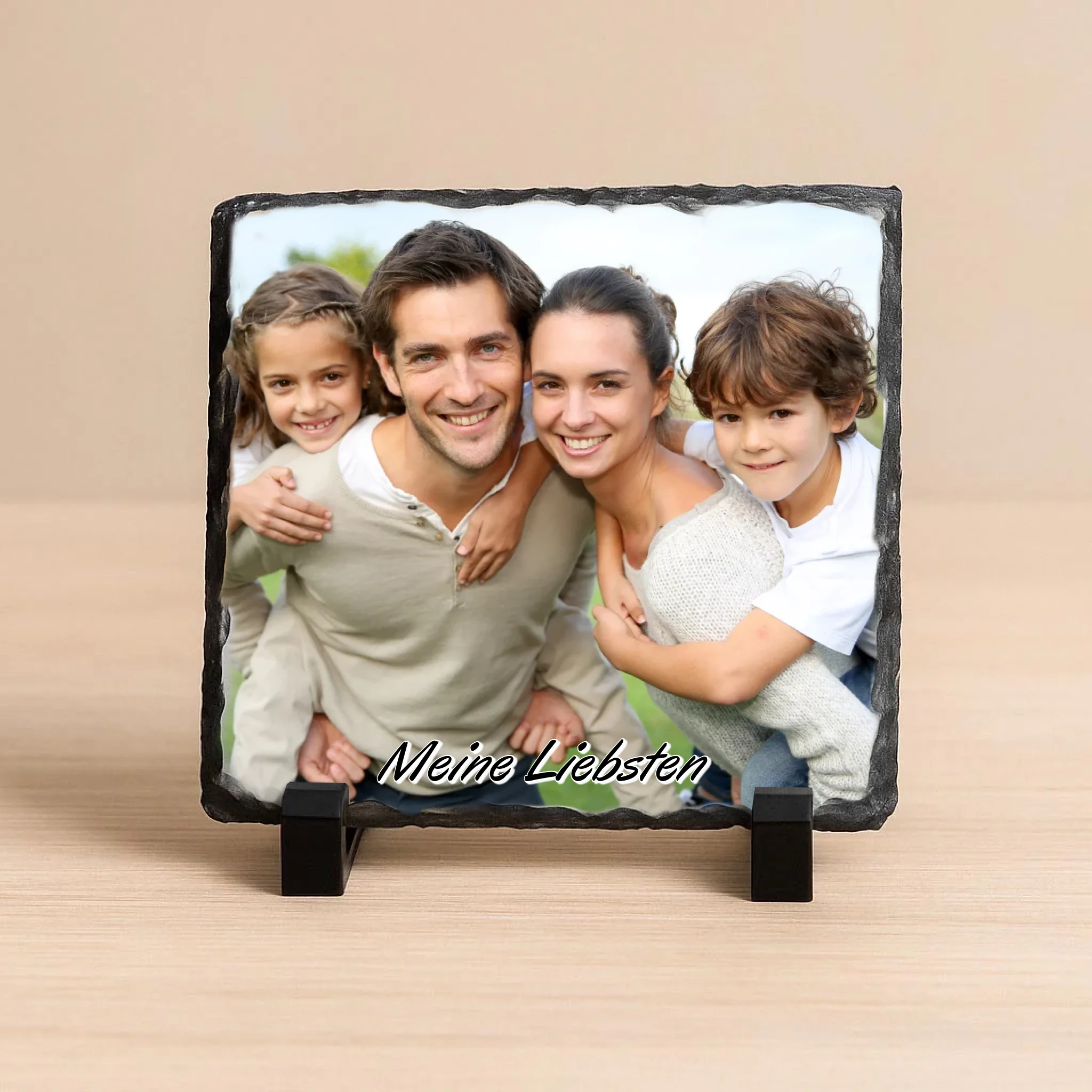 Personalisiertes Foto auf Stein - Hochwertiges Fotogeschenk mit natürlichem Rand