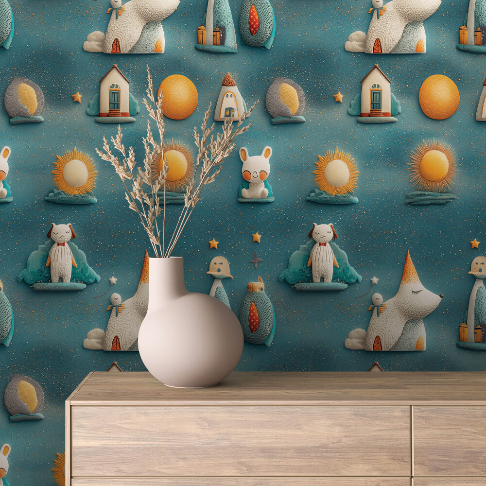 Selbstklebende Fototapeten für die Wand, fröhliche Designs für das Kinderzimmer - BABY042