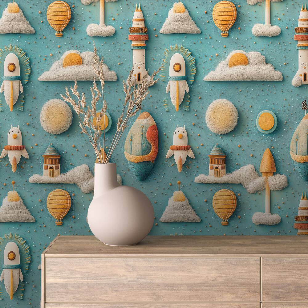 Selbstklebende Fototapeten für die Wand, fröhliche Designs für das Kinderzimmer - BABY043