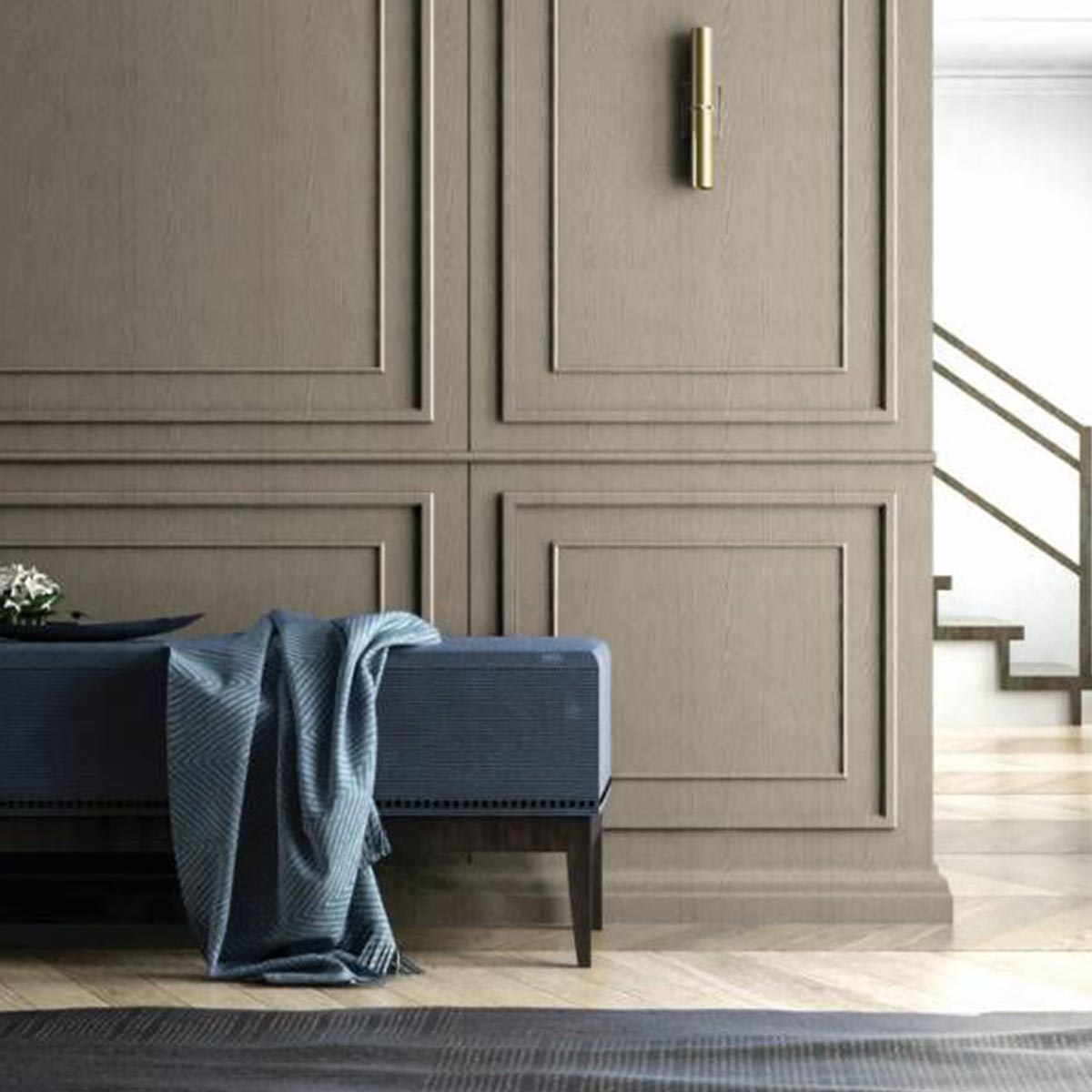 Premium Folie Tan Grey – elegante Holzoptik in Grau mit warmem Ton (NE46)