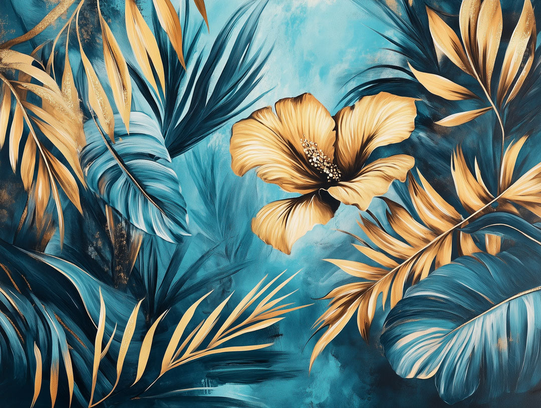 Selbstklebende Fototapeten für die Wand, elegante Blätter für eine natürliche Atmosphäre - LIST036
