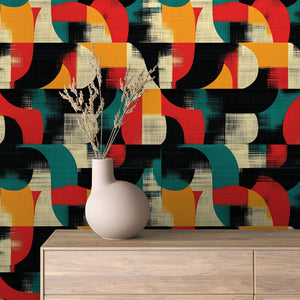 Tapete geometrische Muster bunt - Stilvolle Wandgestaltung