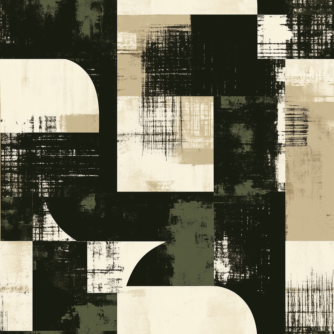 Tapete schwarz weiß geometrisch - Selbstklebend & Modern