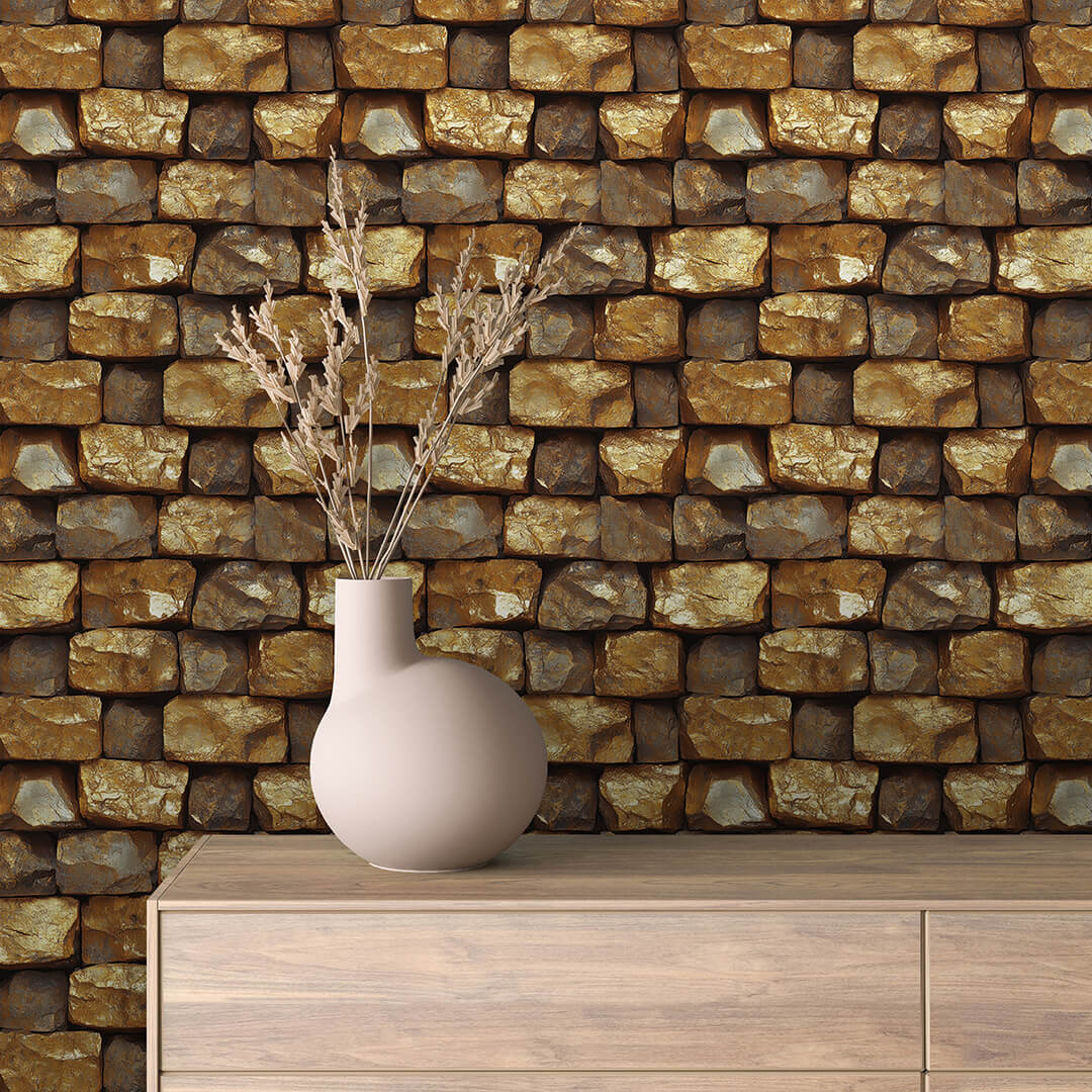 Selbstklebende Fototapete für die Wand, Golden - GOLD008