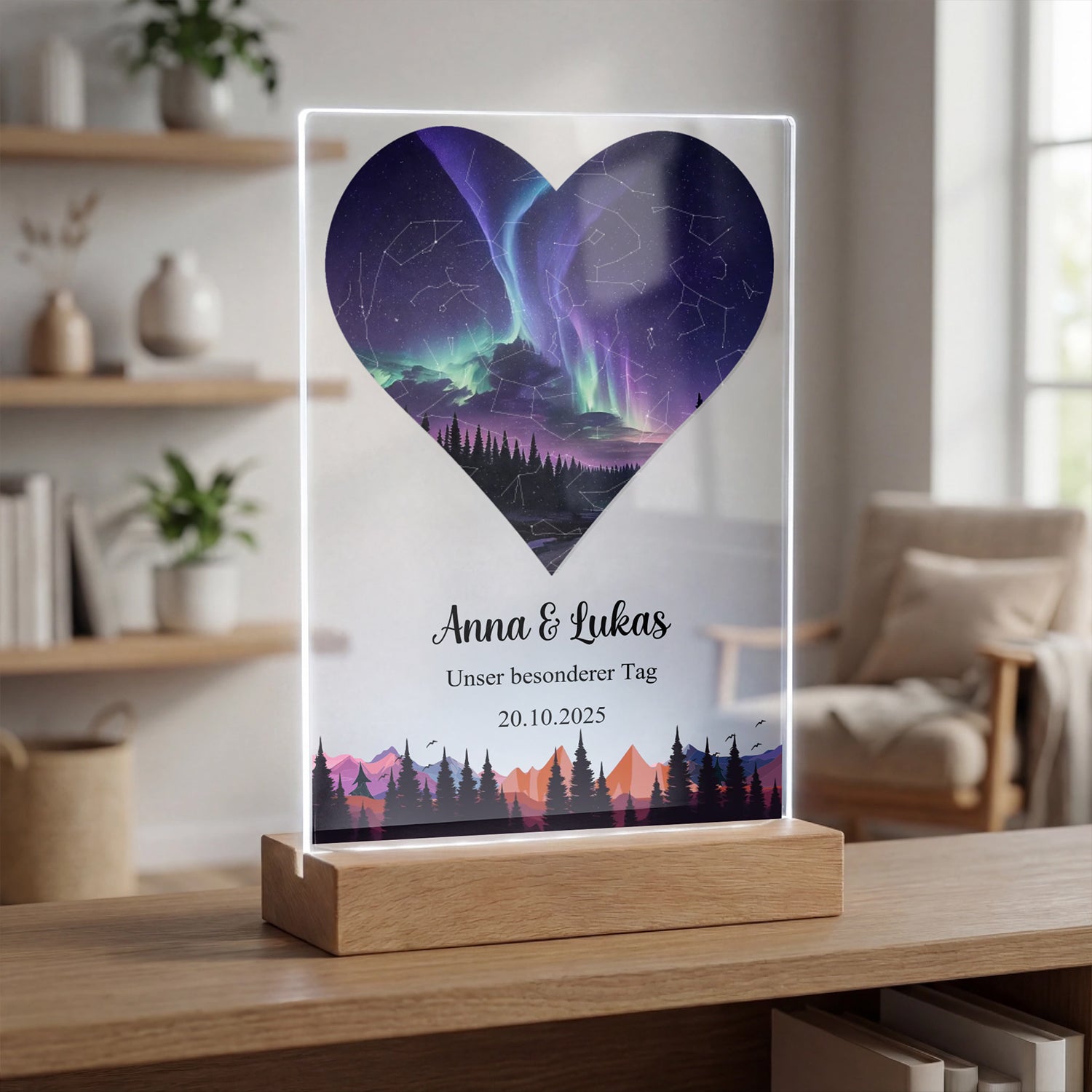 Personalisierte Sternenkarte als LED-Lampe – Dein besonderer Moment für immer