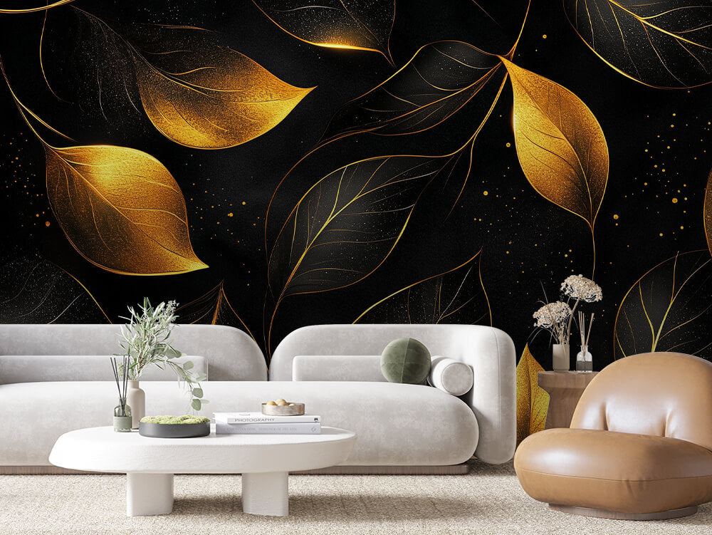 Selbstklebende Fototapeten für die Wand, elegante Blätter für eine natürliche Atmosphäre - LIST001