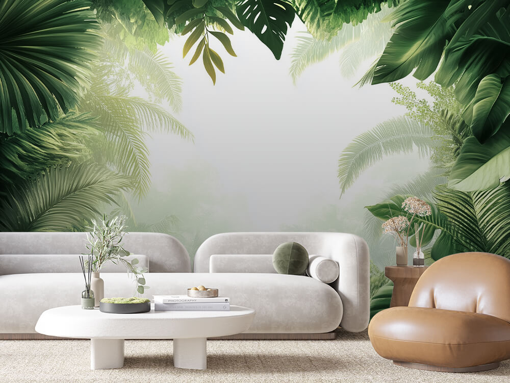 Selbstklebende Fototapeten für die Wand, elegante Blätter für eine natürliche Atmosphäre - LIST030