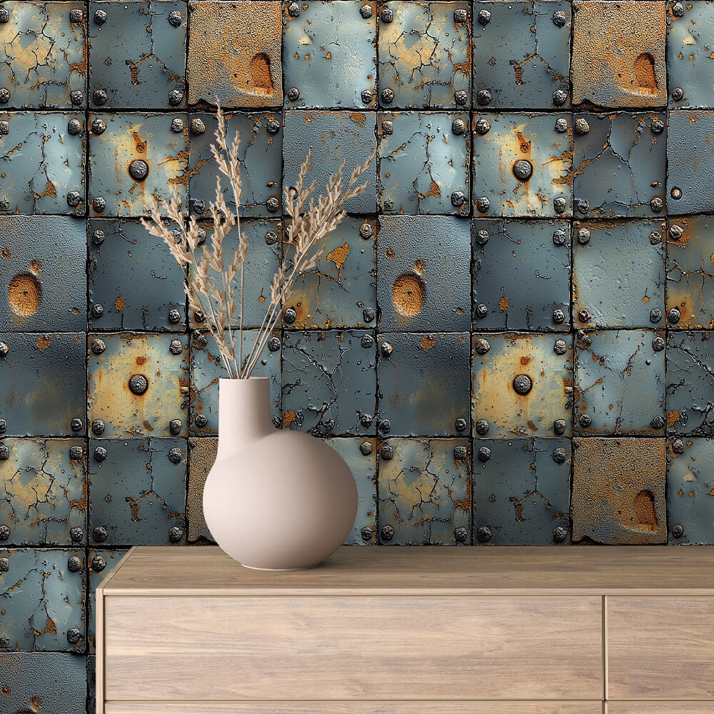 Selbstklebende Fototapeten für die Wand, industrielles Metalldesign - MET036