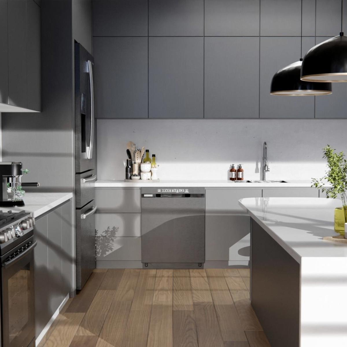 Premium Folie Anthracite Grey – elegante Holzoptik in Dunkelgrau (J18)