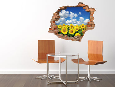3D Kunst Wandaufkleber Sonnenblume - 3D025 - life-decor.de