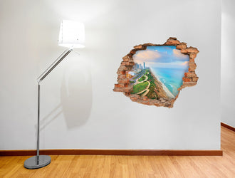 Verleihen Sie Ihrem Raum mit dem 3D Kunst Wandaufkleber Aussicht - 3D049 von [Markenname] eine beeindruckende Dimension.