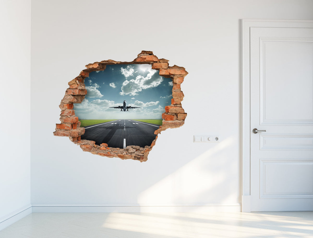 3D Kunst Wandaufkleber Flugzeug - 3D039 - life-decor.de
