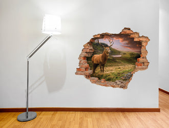 3D Kunst Wandaufkleber Hirsch - 3D034 - life-decor.de