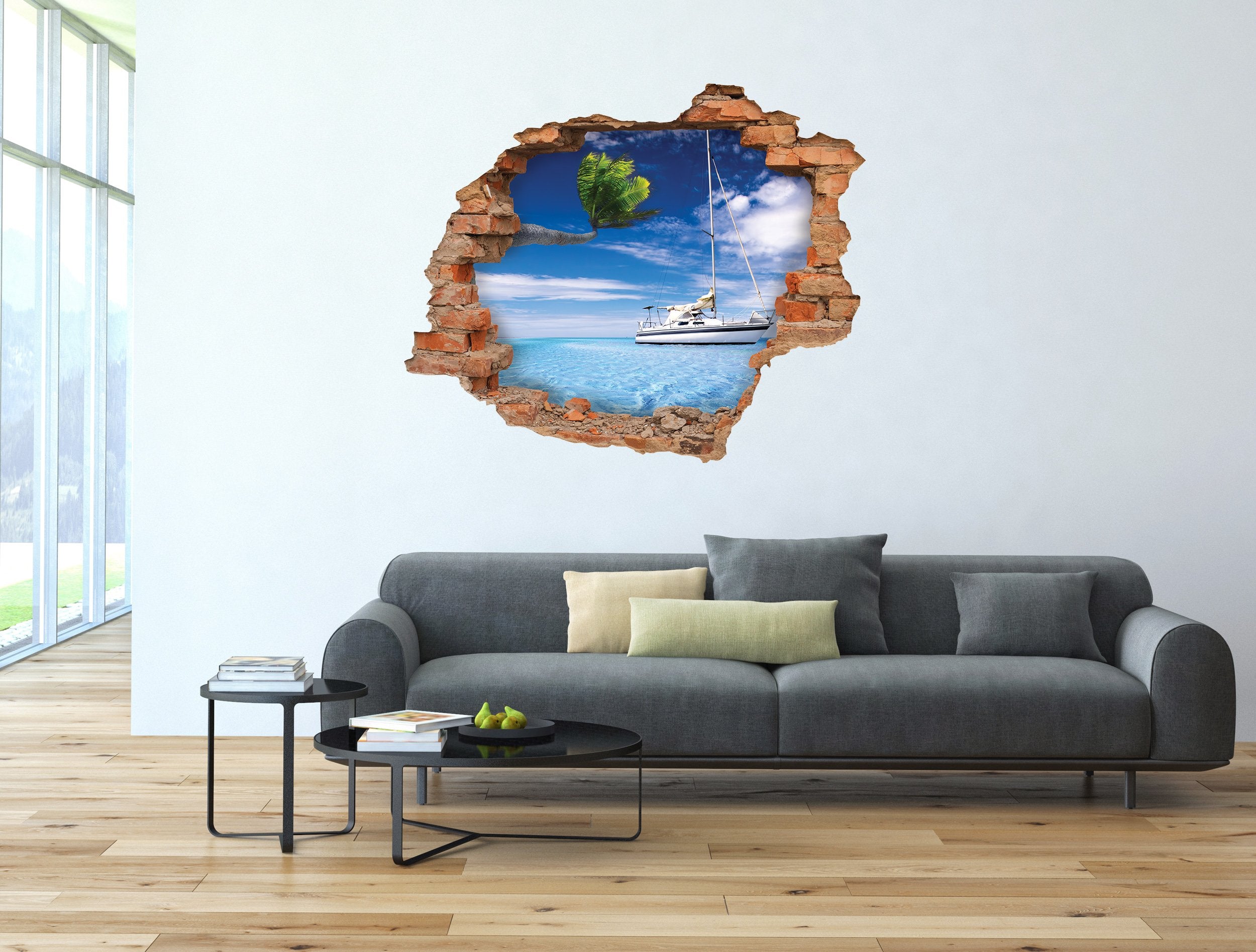 3D Kunst Wandaufkleber Palm - 3D028 - life-decor.de