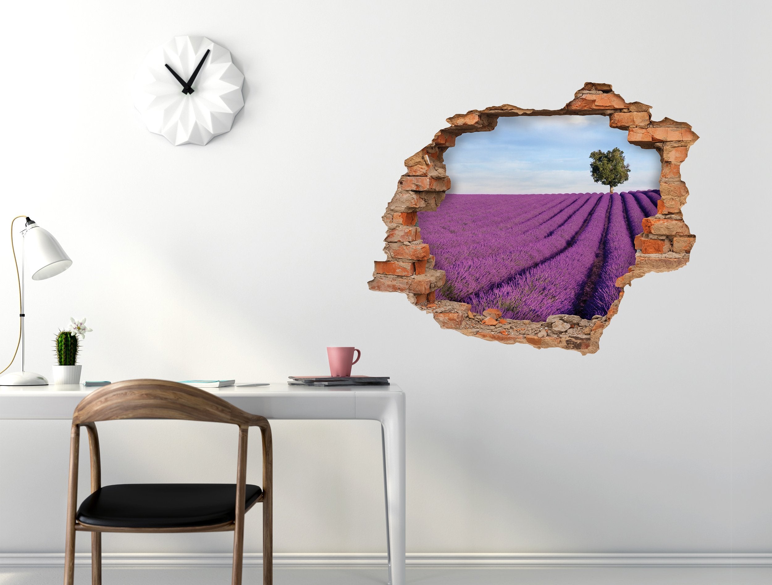 3D Kunst Wandaufkleber Feld voller Blumen - 3D026 - life-decor.de