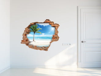 3D Kunst Wandaufkleber Sandpalme - 3D044 - life-decor.de