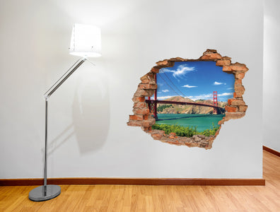 3D Kunst Wandaufkleber Golden Gate Bridge - 3D036 - life-decor.de