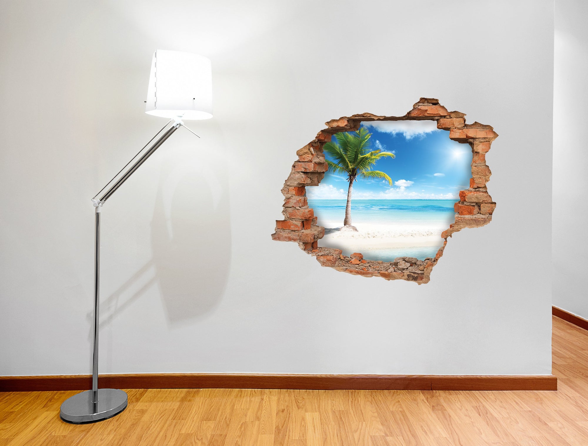 3D Kunst Wandaufkleber Sandpalme - 3D044 - life-decor.de