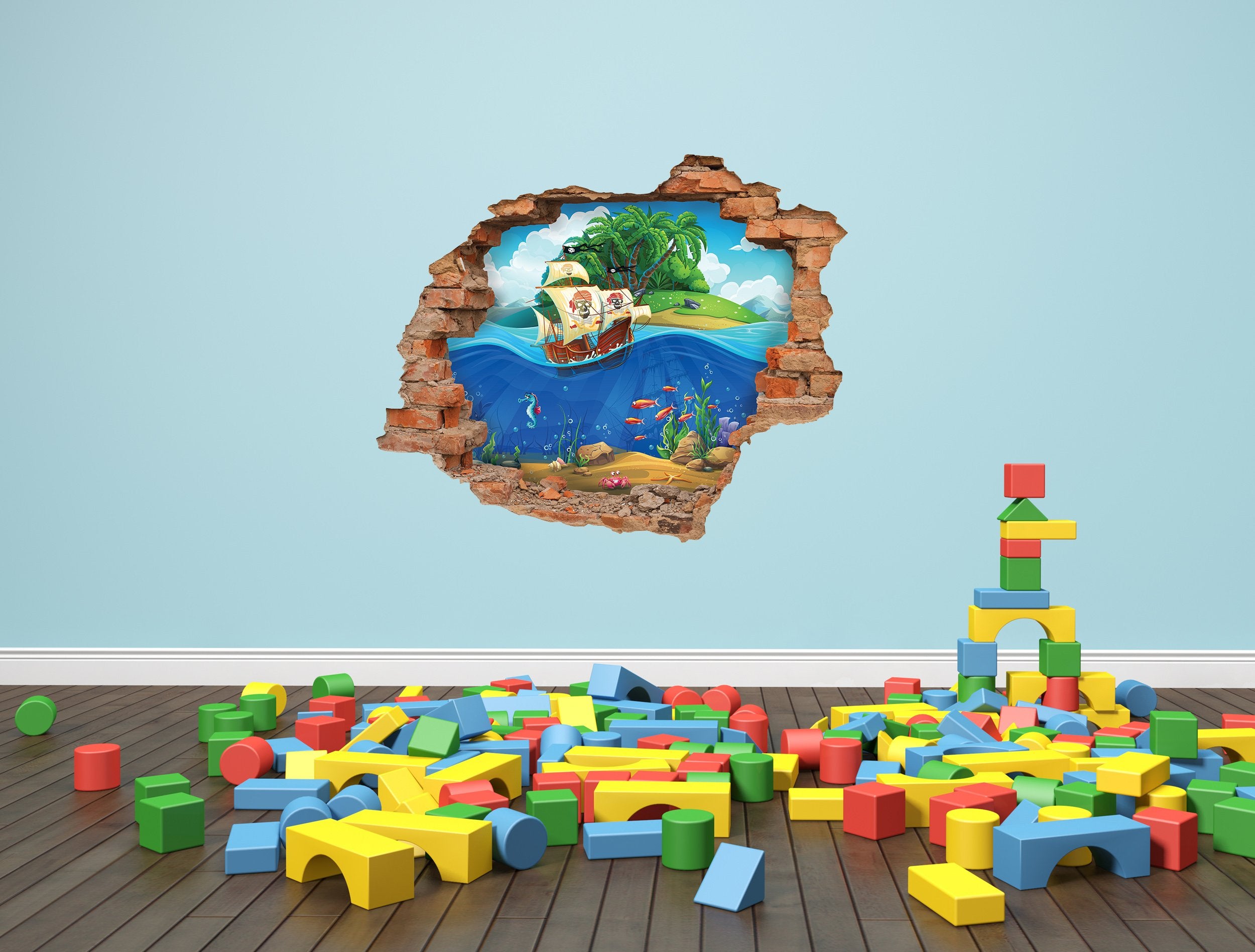 3D Kunst Wandaufkleber Piraten - 3D056 - life-decor.de