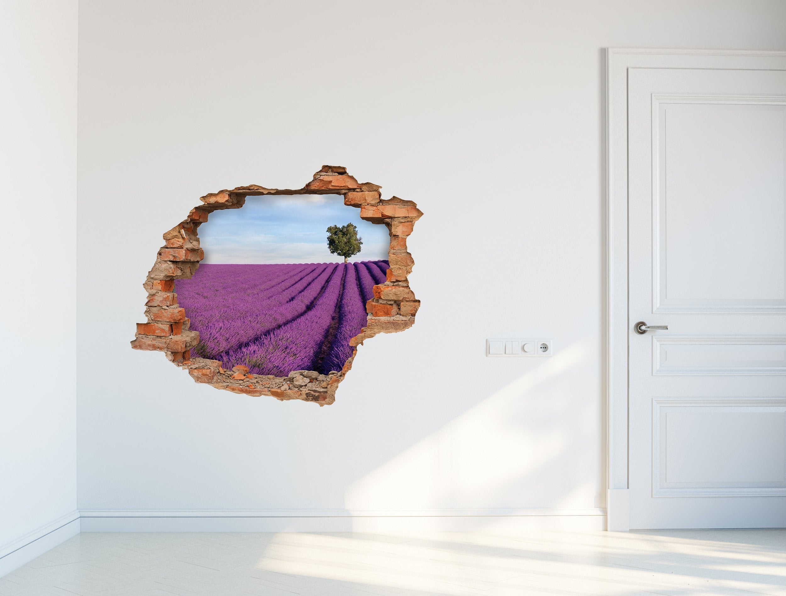 3D Kunst Wandaufkleber Feld voller Blumen - 3D026 - life-decor.de