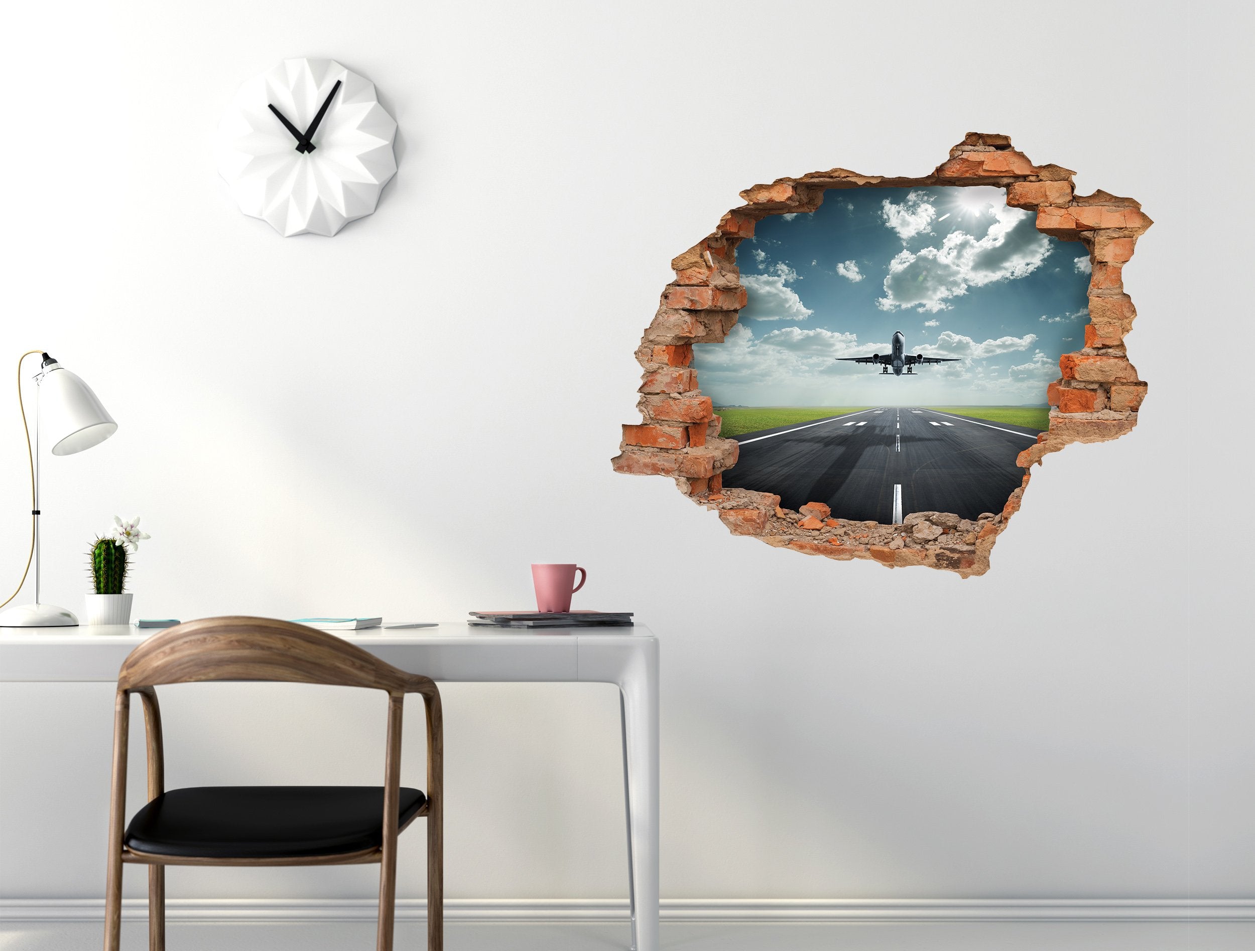 3D Kunst Wandaufkleber Flugzeug - 3D039 - life-decor.de