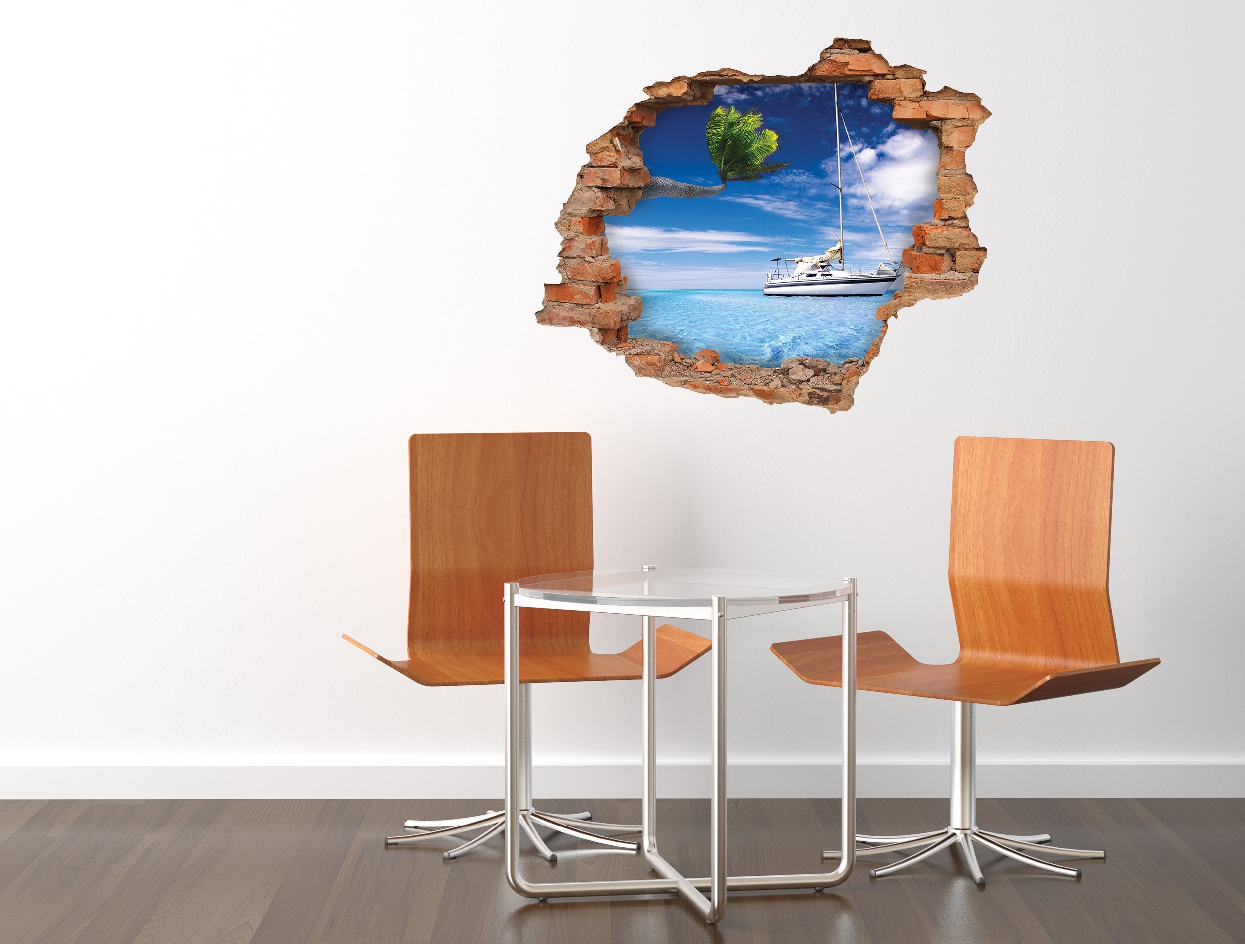 3D Kunst Wandaufkleber Palm - 3D028 - life-decor.de