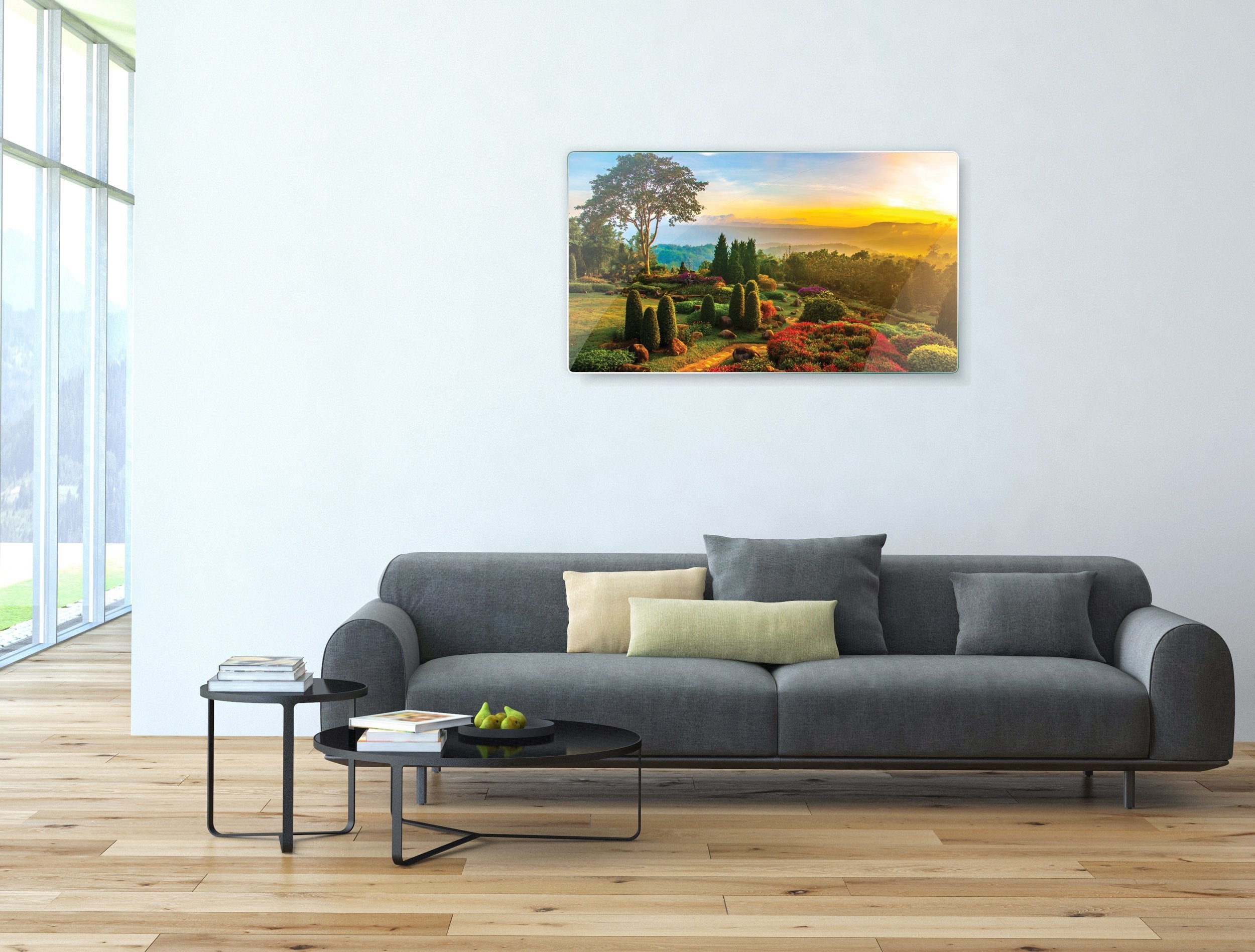 Kunst wand bilder Sonnenaufgang in einem Park - AP020 - life-decor.de