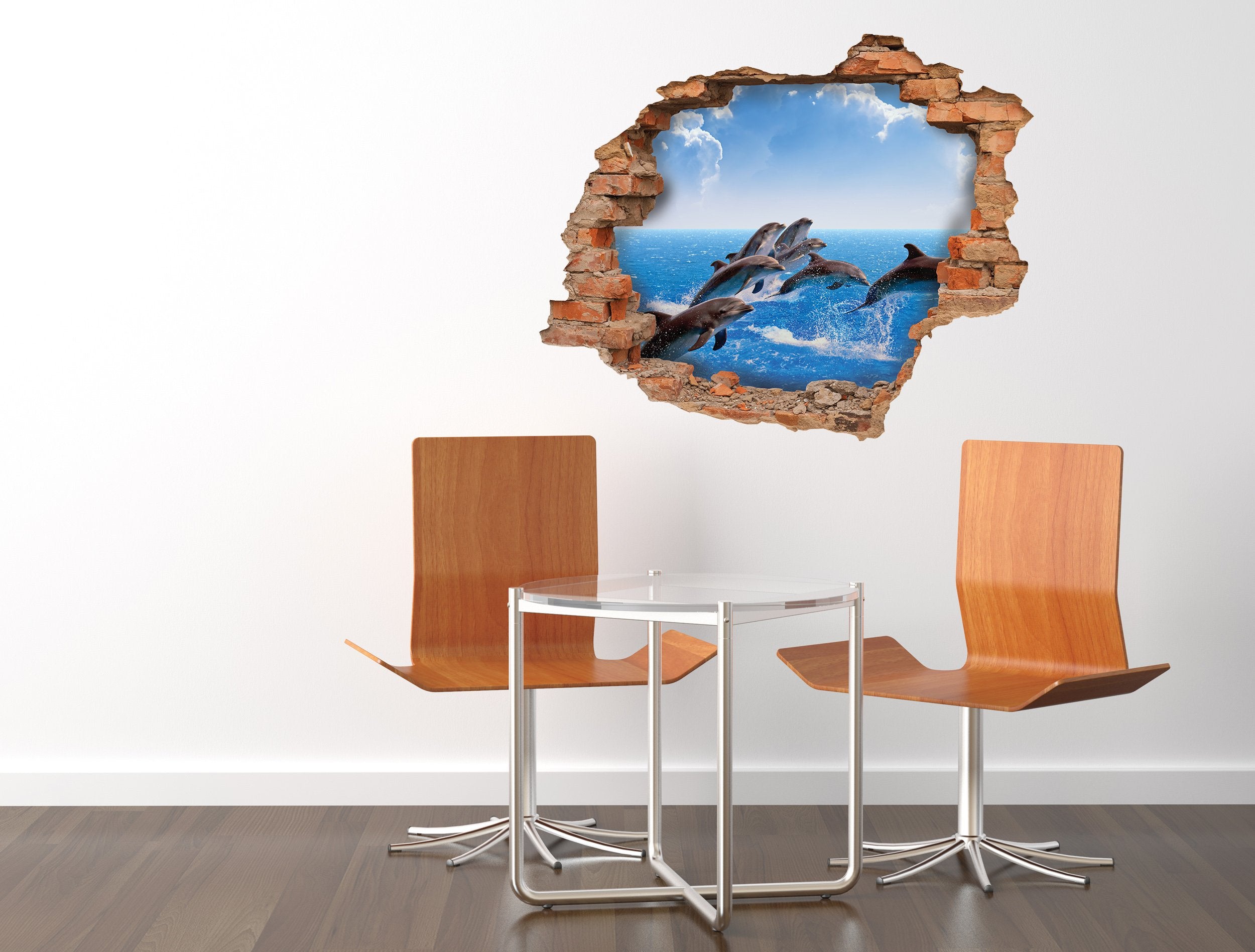 3D Kunst Wandaufkleber Delphine - 3D002 - life-decor.de