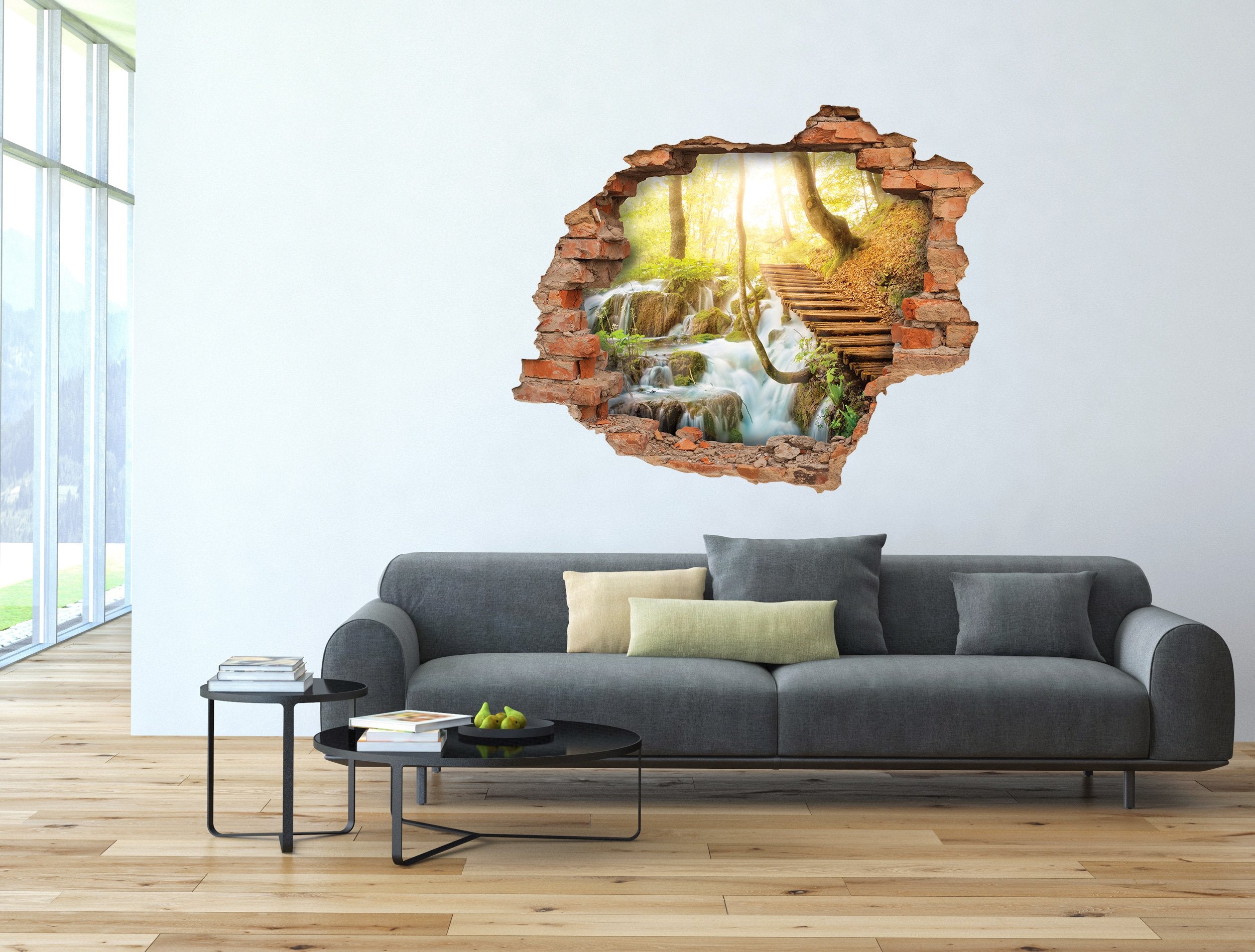 3D Kunst Wandaufkleber Naturbrücke - 3D003