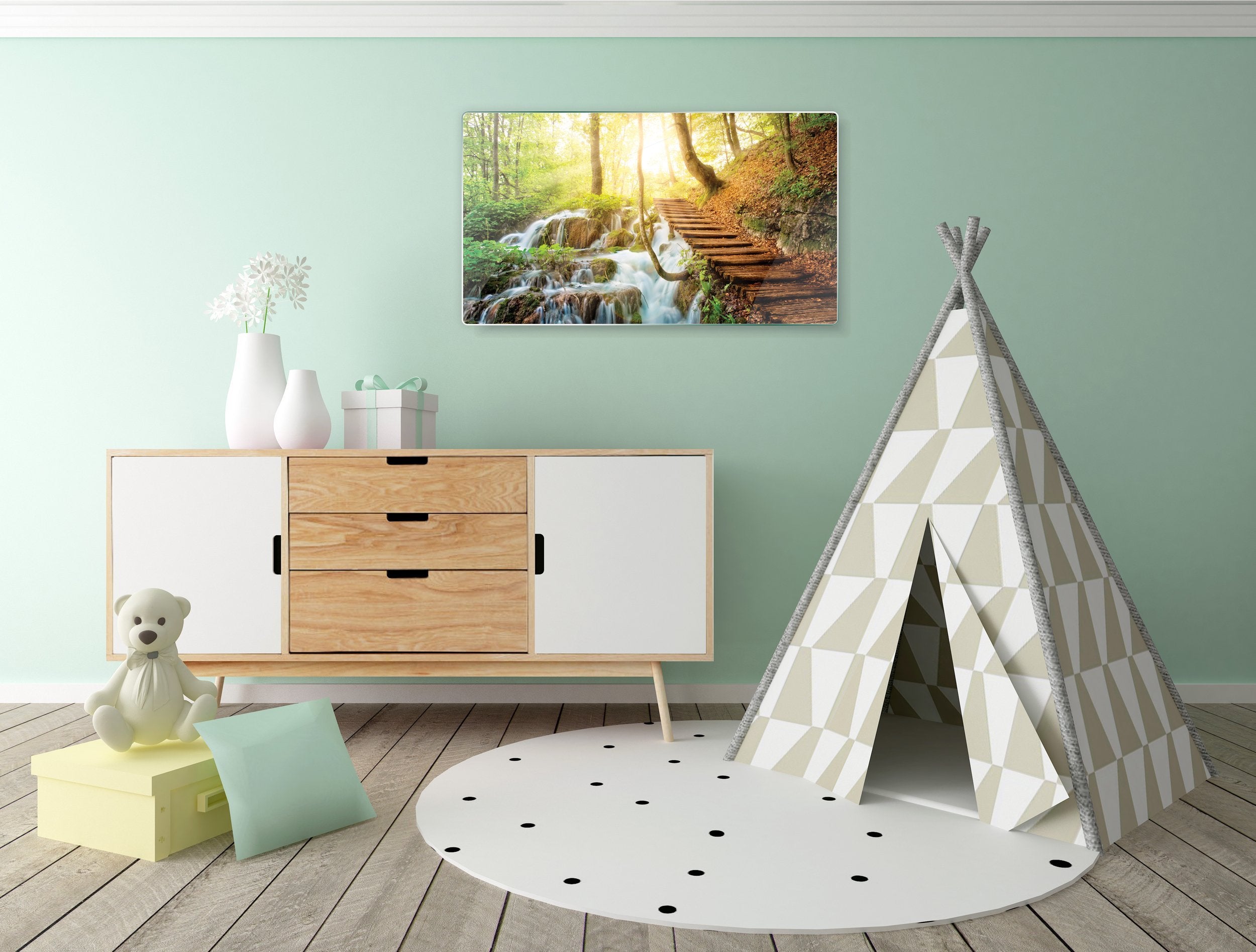 Kunst wand bilder Wald und Wasserfälle - AP023 - life-decor.de