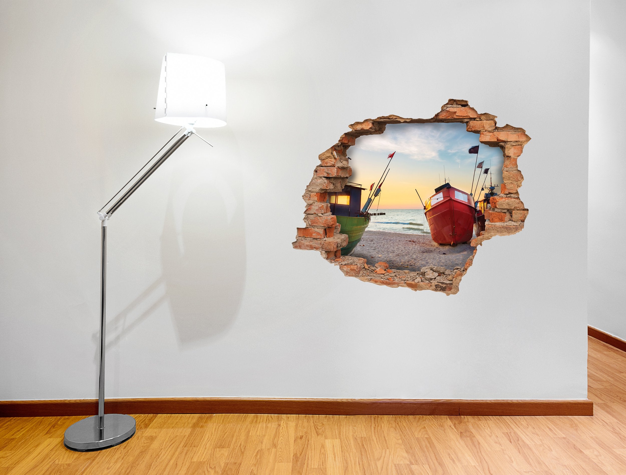 3D Kunst Wandaufkleber Schiff - 3D004