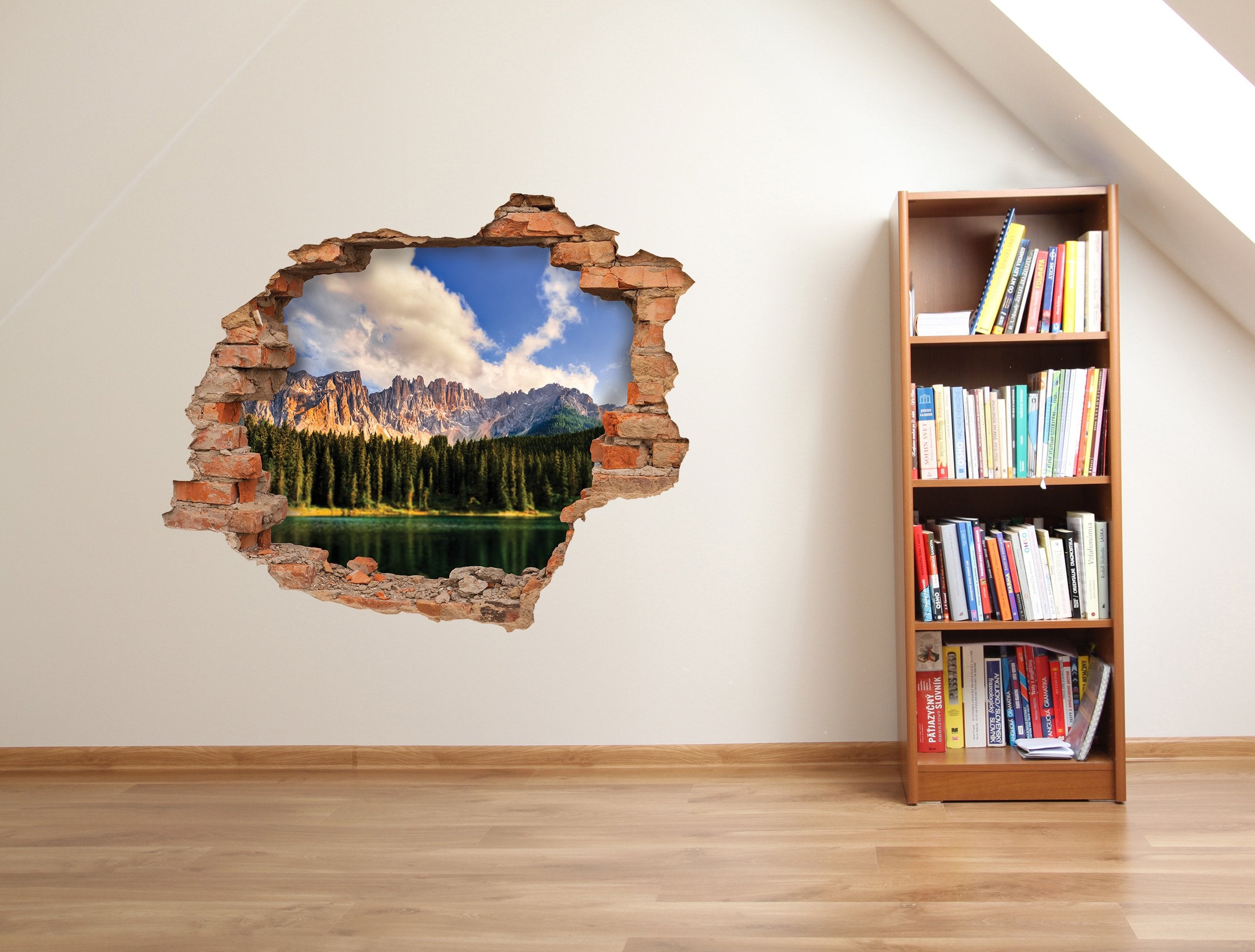 3D Kunst Wandaufkleber Waldberge - 3D006 - life-decor.de