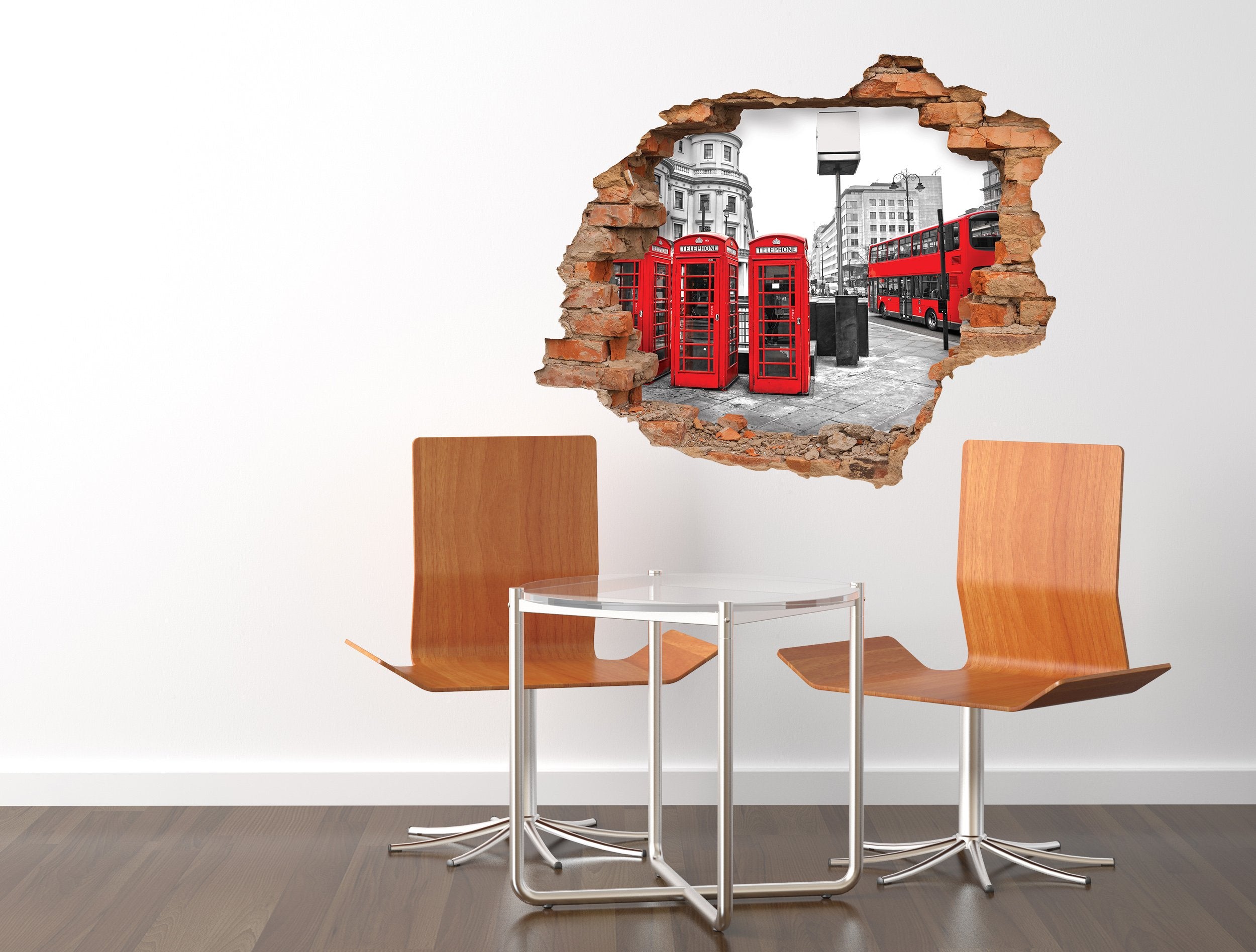 3D Kunst Wandaufkleber Rotes London - 3D031