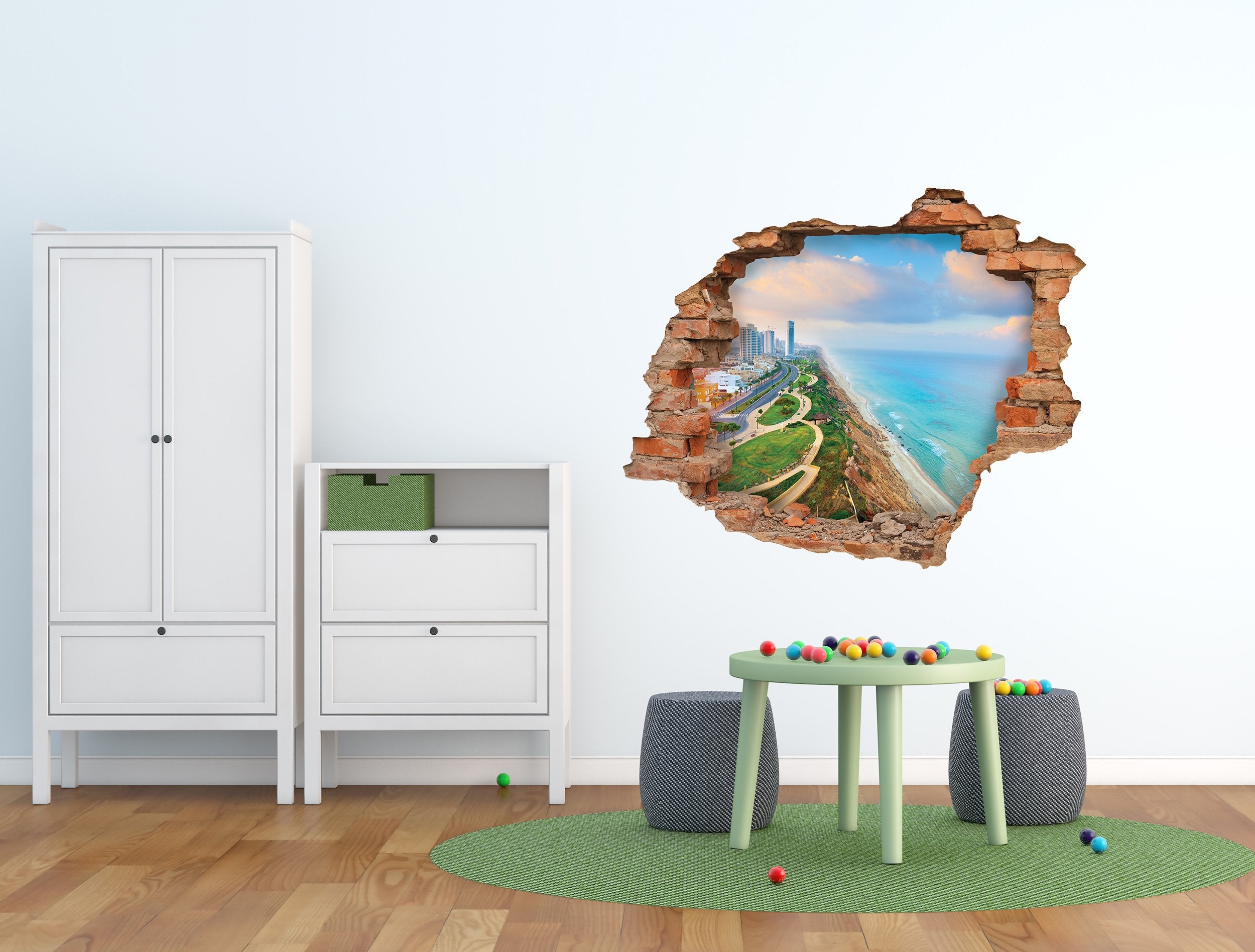 Exquisite 3D Kunst Wandaufkleber Aussicht - Ein Hauch von zauberhaftem Stil für Ihr Zuhause - 3D049