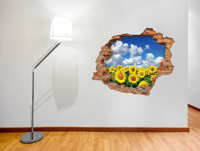 3D Kunst Wandaufkleber Sonnenblume - 3D025 - life-decor.de