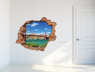 3D Kunst Wandaufkleber Golden Gate Bridge - 3D036 - life-decor.de