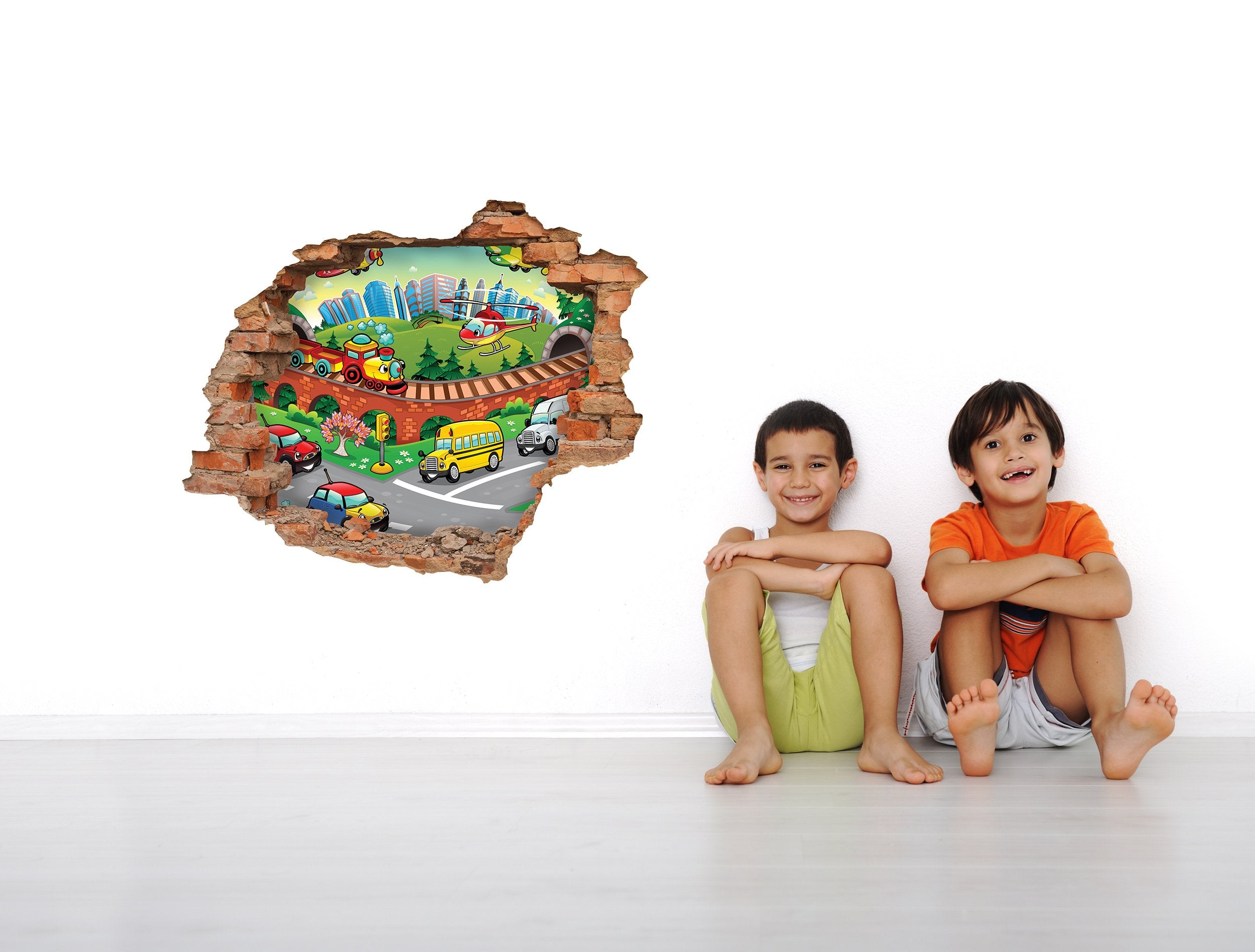 3D Kunst Wandaufkleber Autos - 3D052