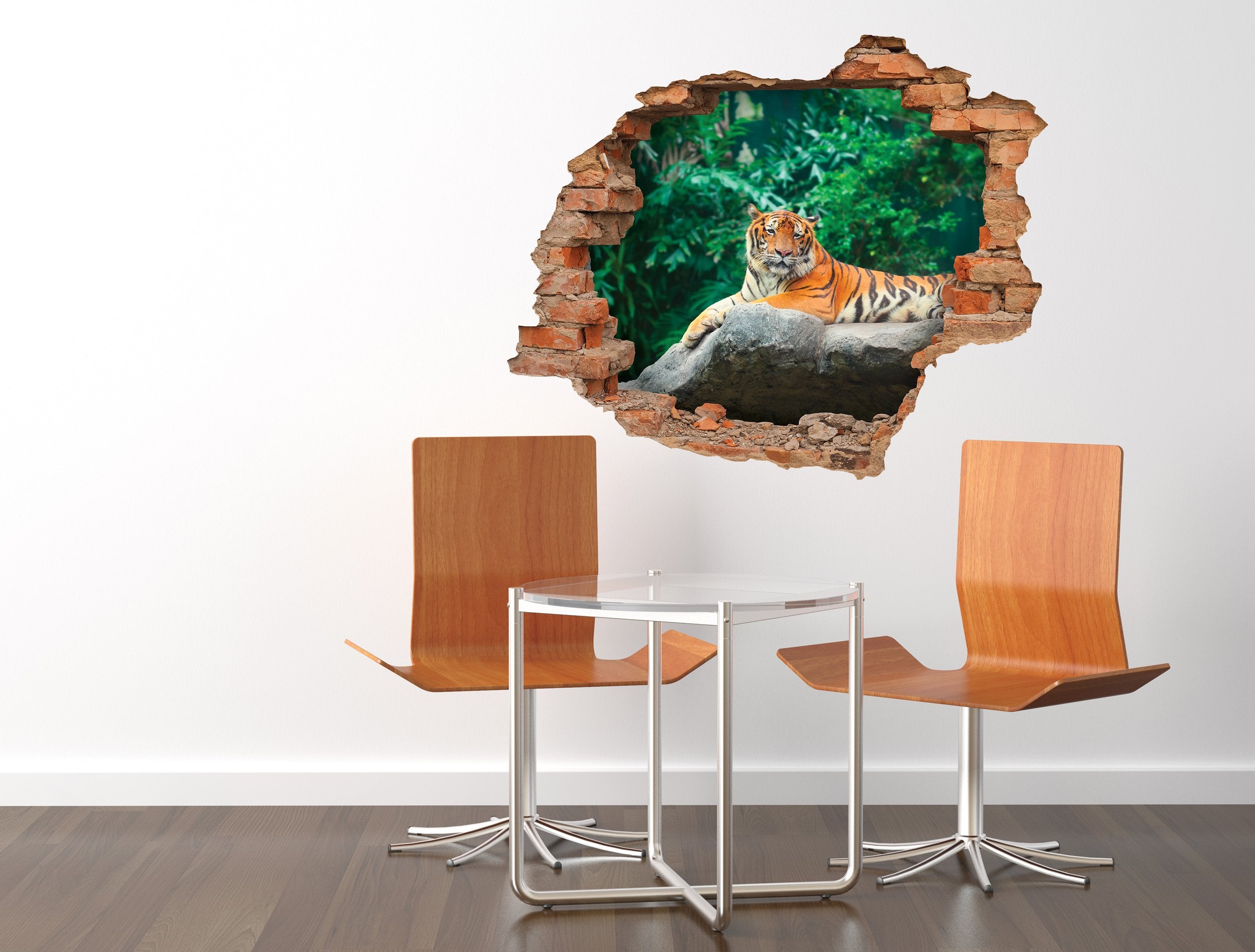 3D Kunst Wandaufkleber Tiger - 3D024 - life-decor.de