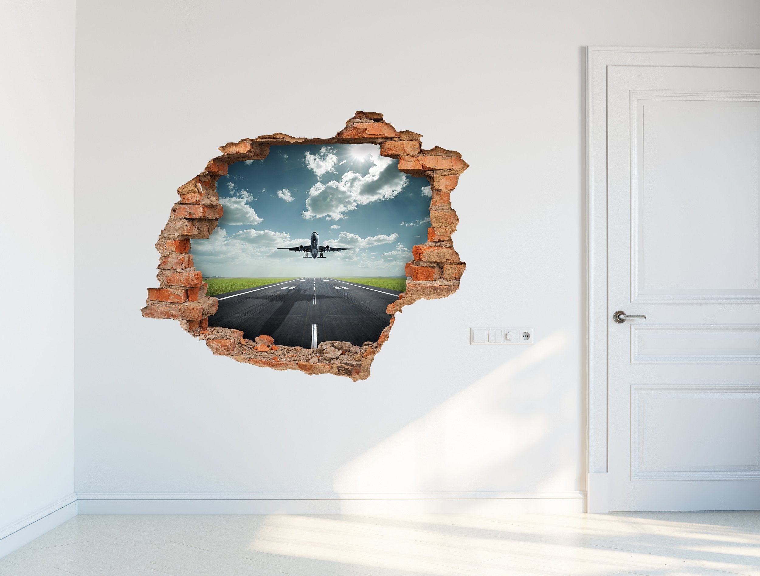 3D Kunst Wandaufkleber Flugzeug - 3D039