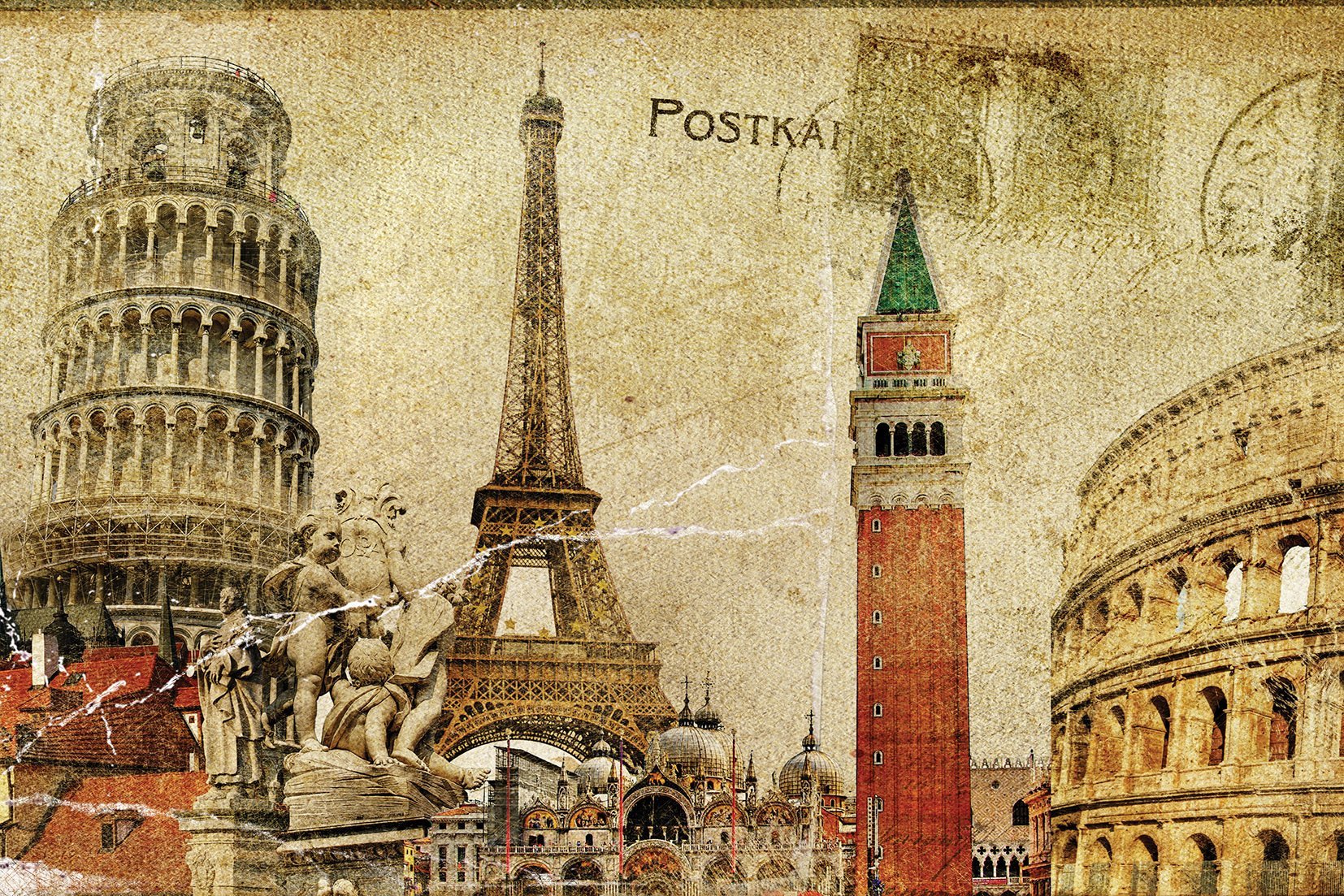 Kunst wand bilder Briefmarke - AP085 - life-decor.de