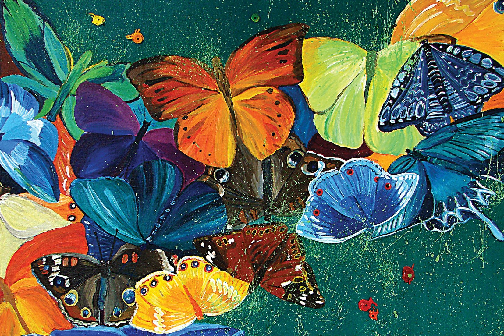 Kunst wand bilder Bunte Schmetterlinge - AP046 - life-decor.de