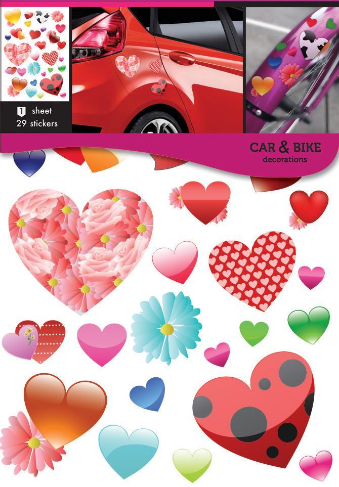 selbstklebender Aufkleber für ein Fahrrad- Herzs - life-decor.de